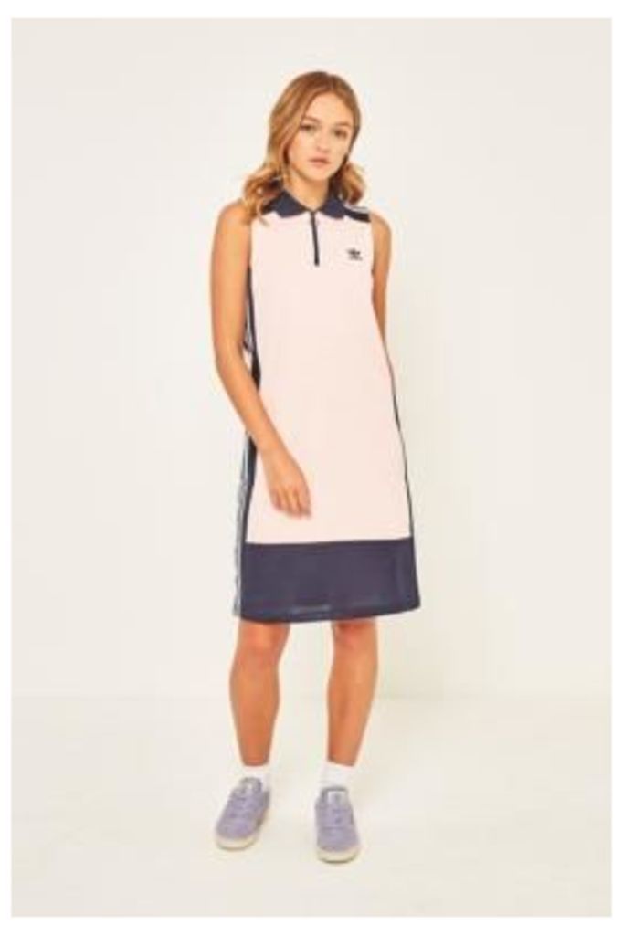 adidas Originals 3-Stripe Colour-Blocked Tank Dress, Pink