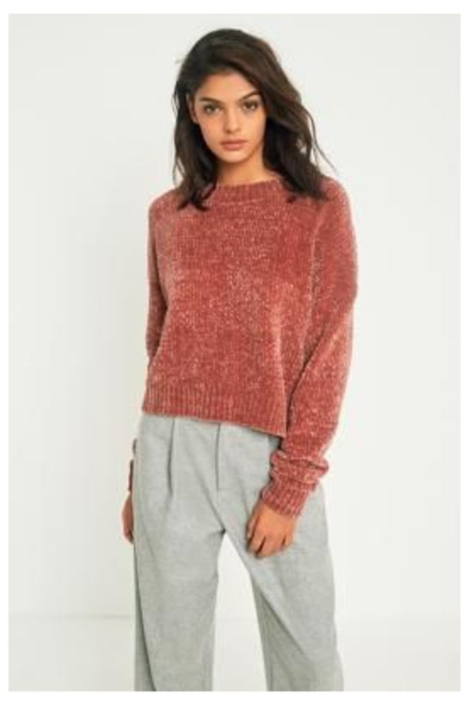 Urban Outfitters Chenille Crew Neck Jumper, Brown
