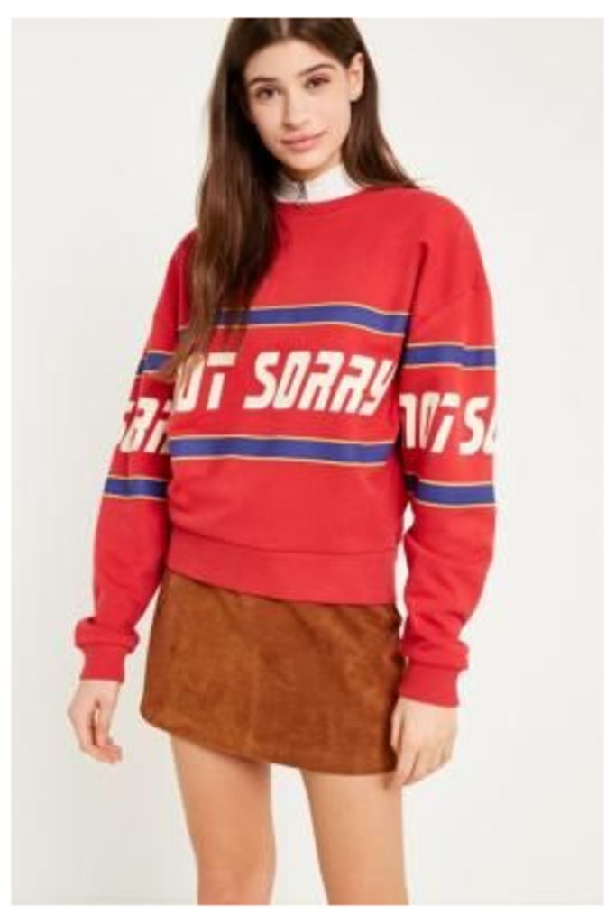 UO Not Sorry Sweatshirt, red