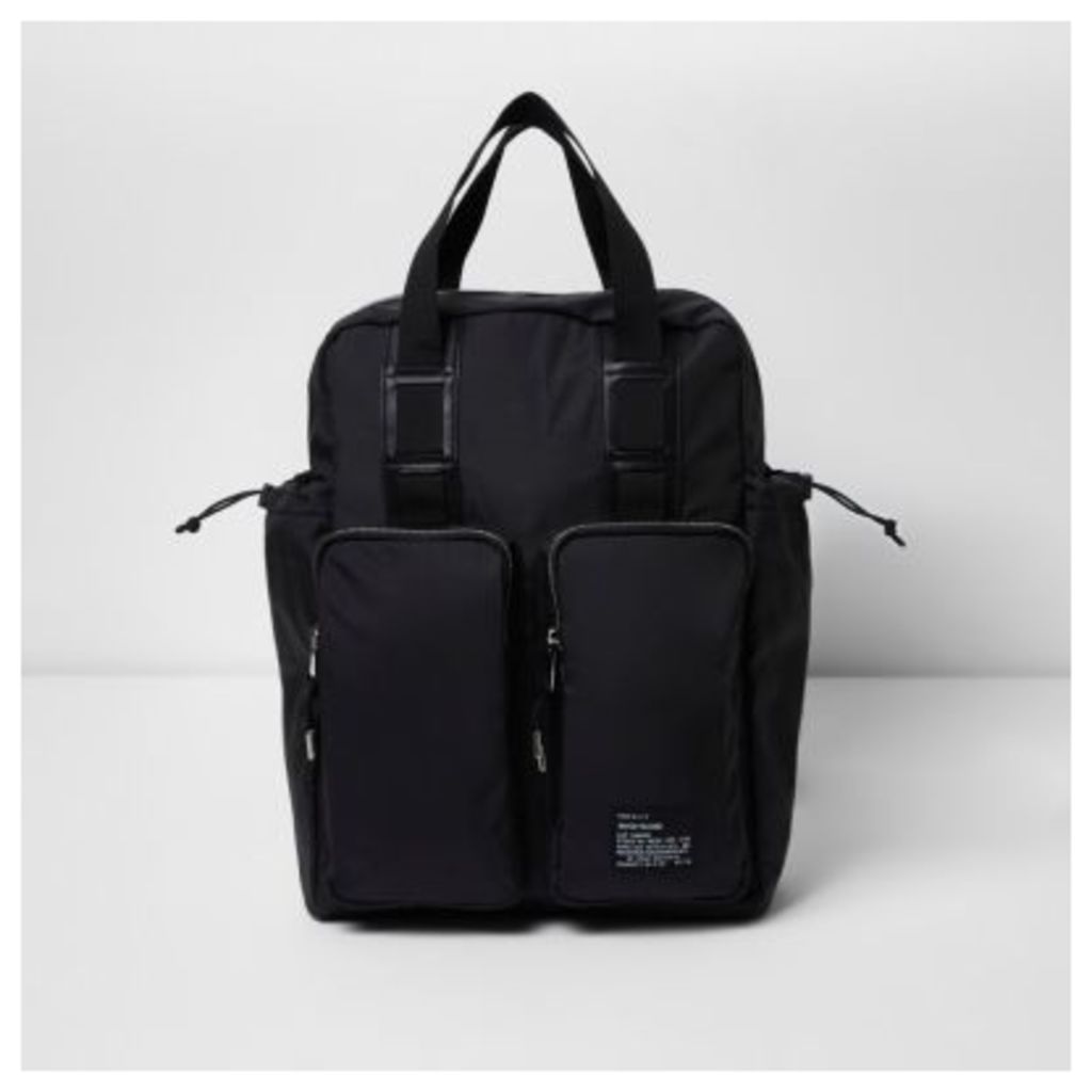 River Island Mens Black hybrid bag and backpack