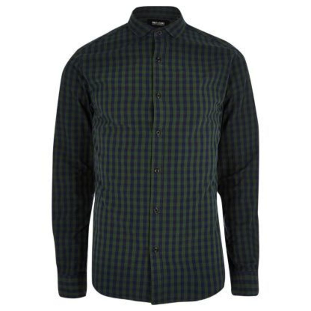 River Island Mens Navy Only & Sons check shirt