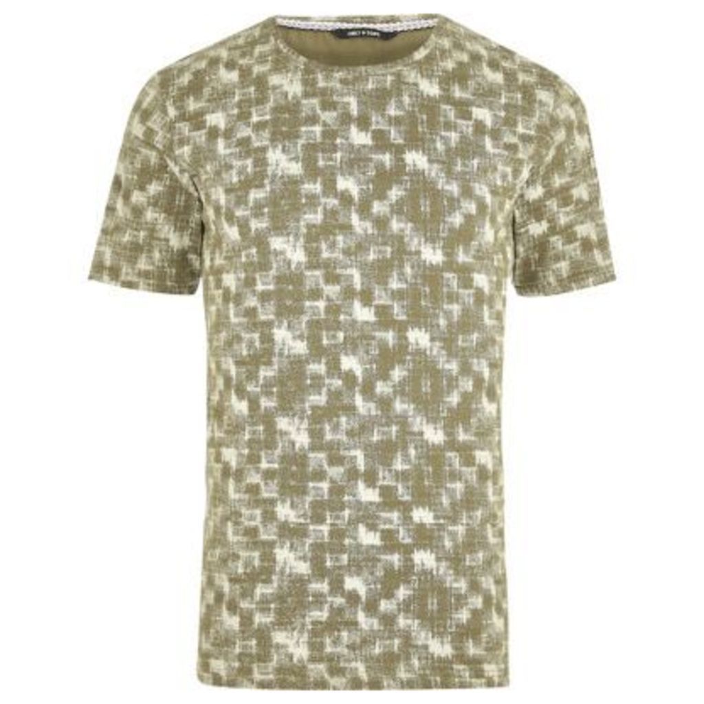 River Island Mens Green and white Only and Sons print T-shirt