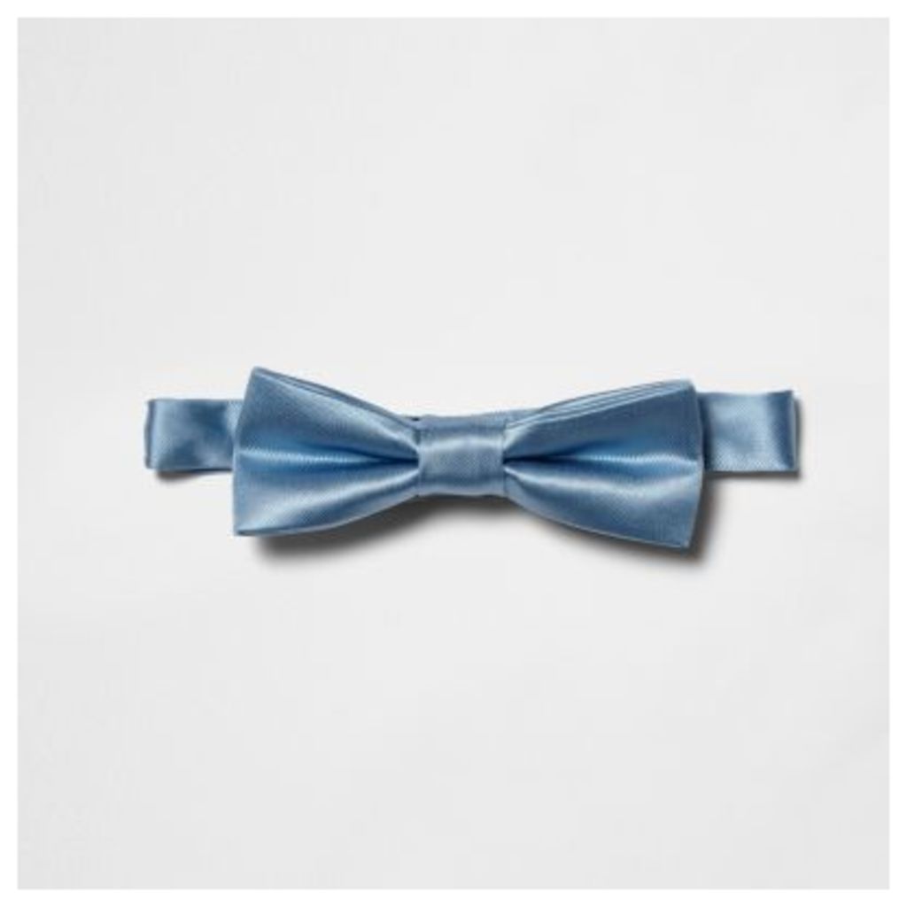 River Island Light Blue shiny bow tie