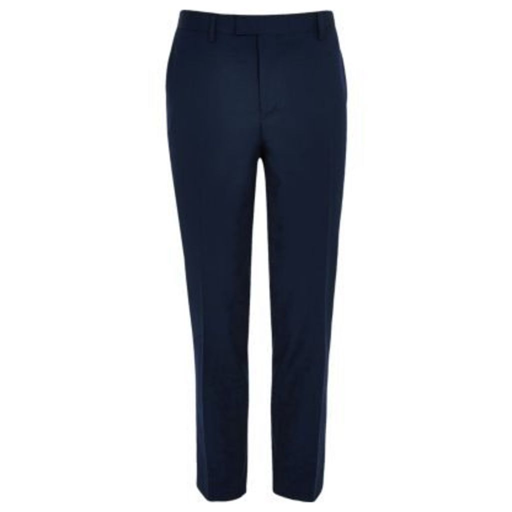 River Island Mens Navy smart skinny suit trousers