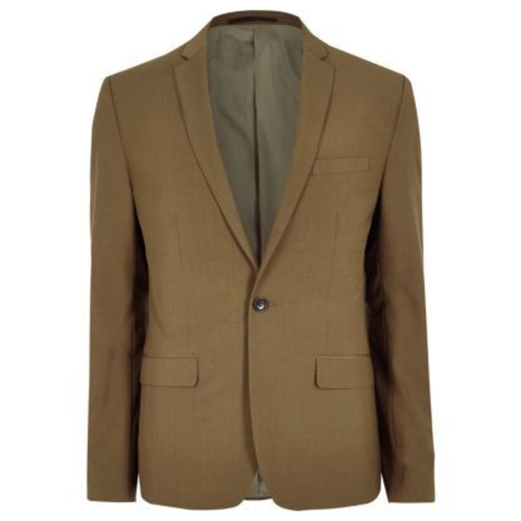 River Island Mens Brown slim fit suit jacket