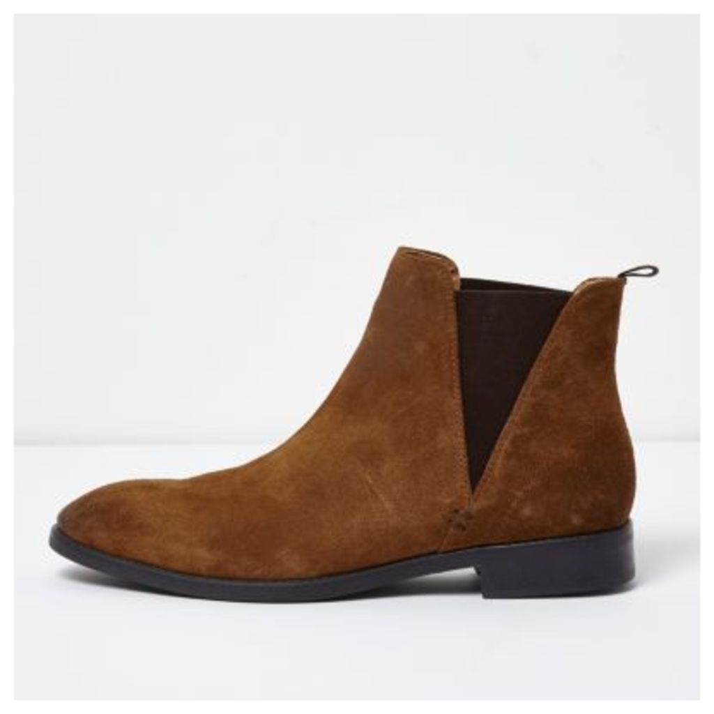 River Island Mens Tan suede chelsea boots