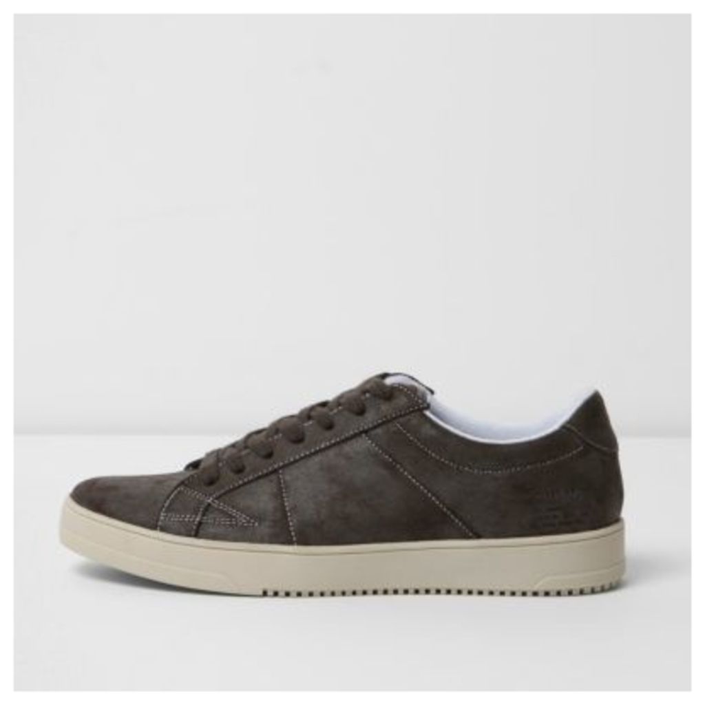 River Island Mens Grey lace-up trainers