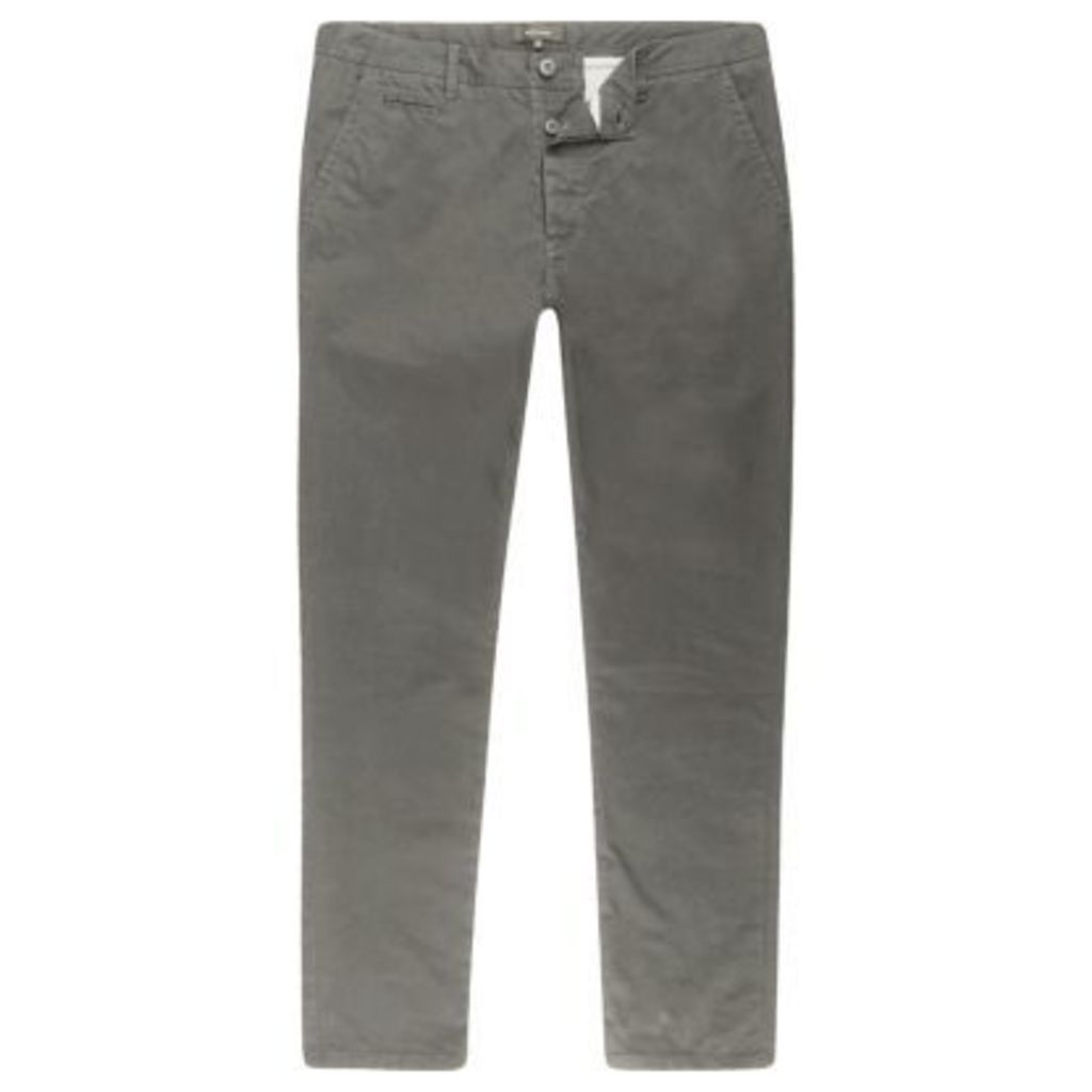 River Island Mens Grey super skinny fit chino trousers