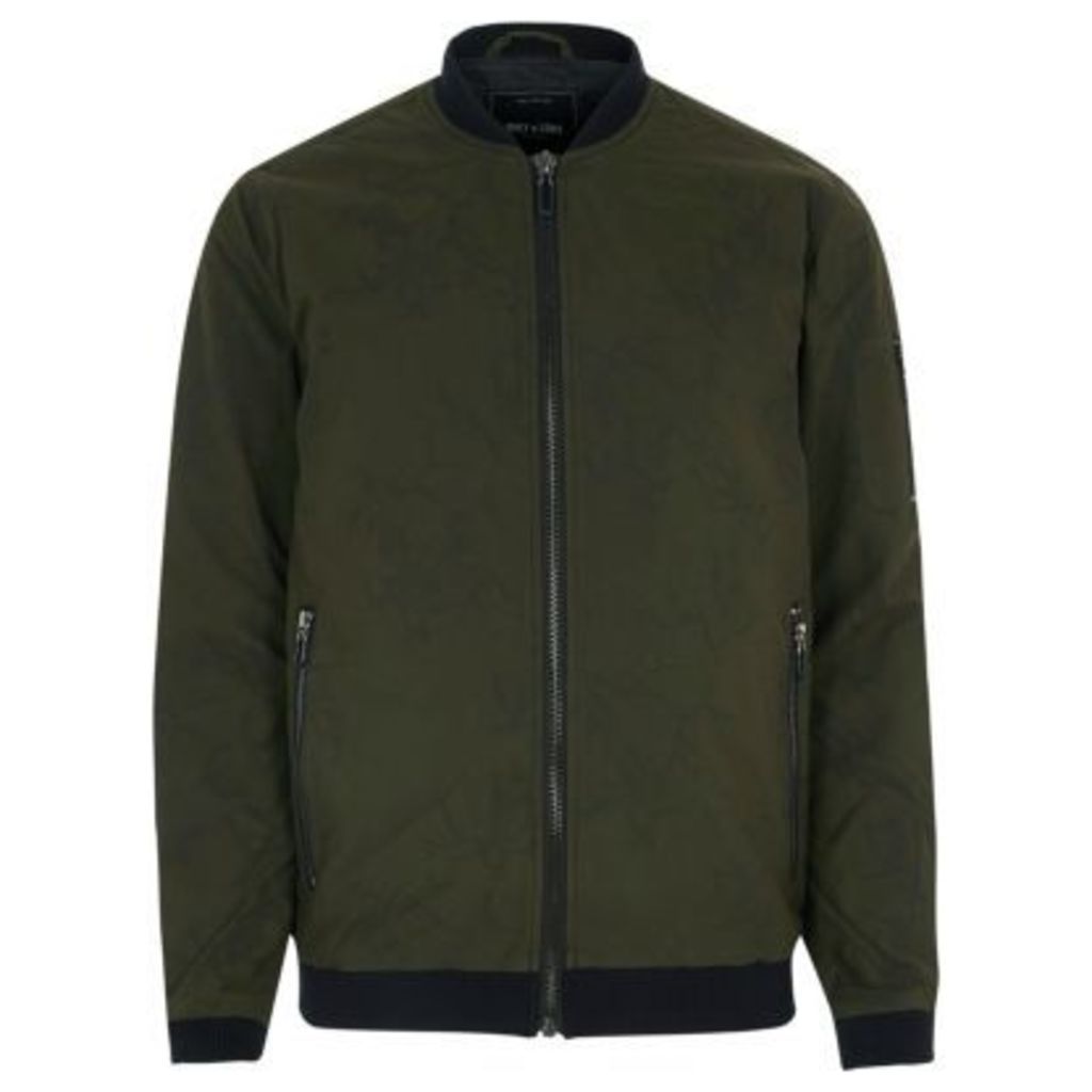 River Island Mens Green Only and Sons bomber jacket