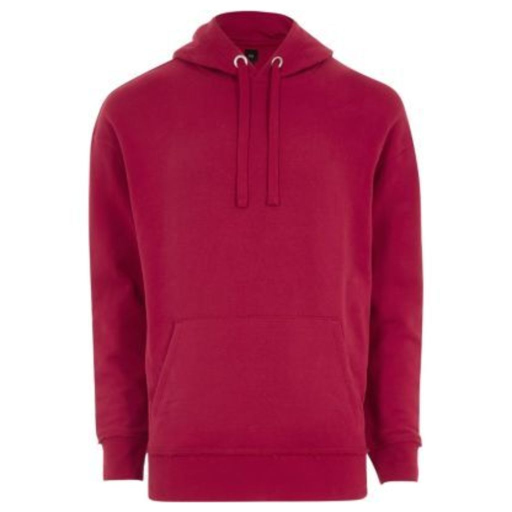 River Island Mens Big and Tall Pink oversized hoodie