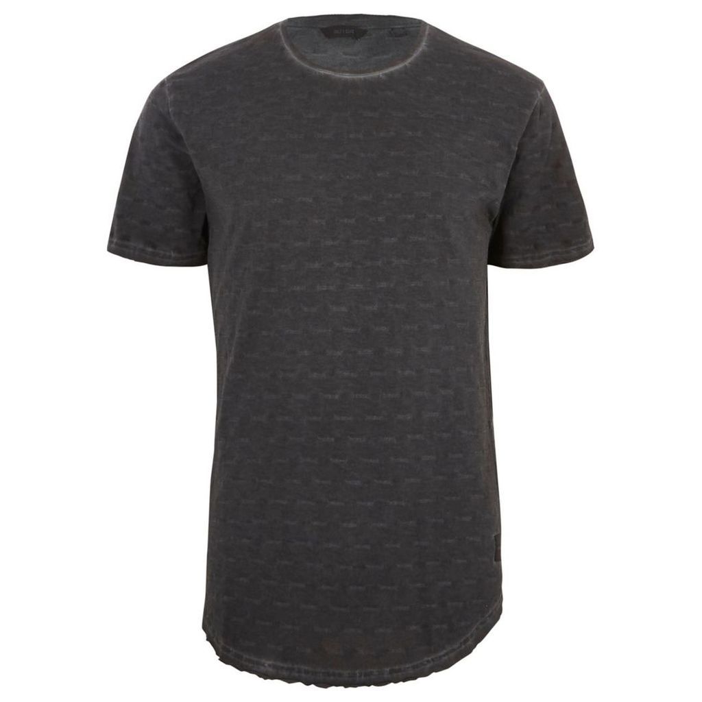 River Island Mens Black washed Only and Sons slub T-shirt