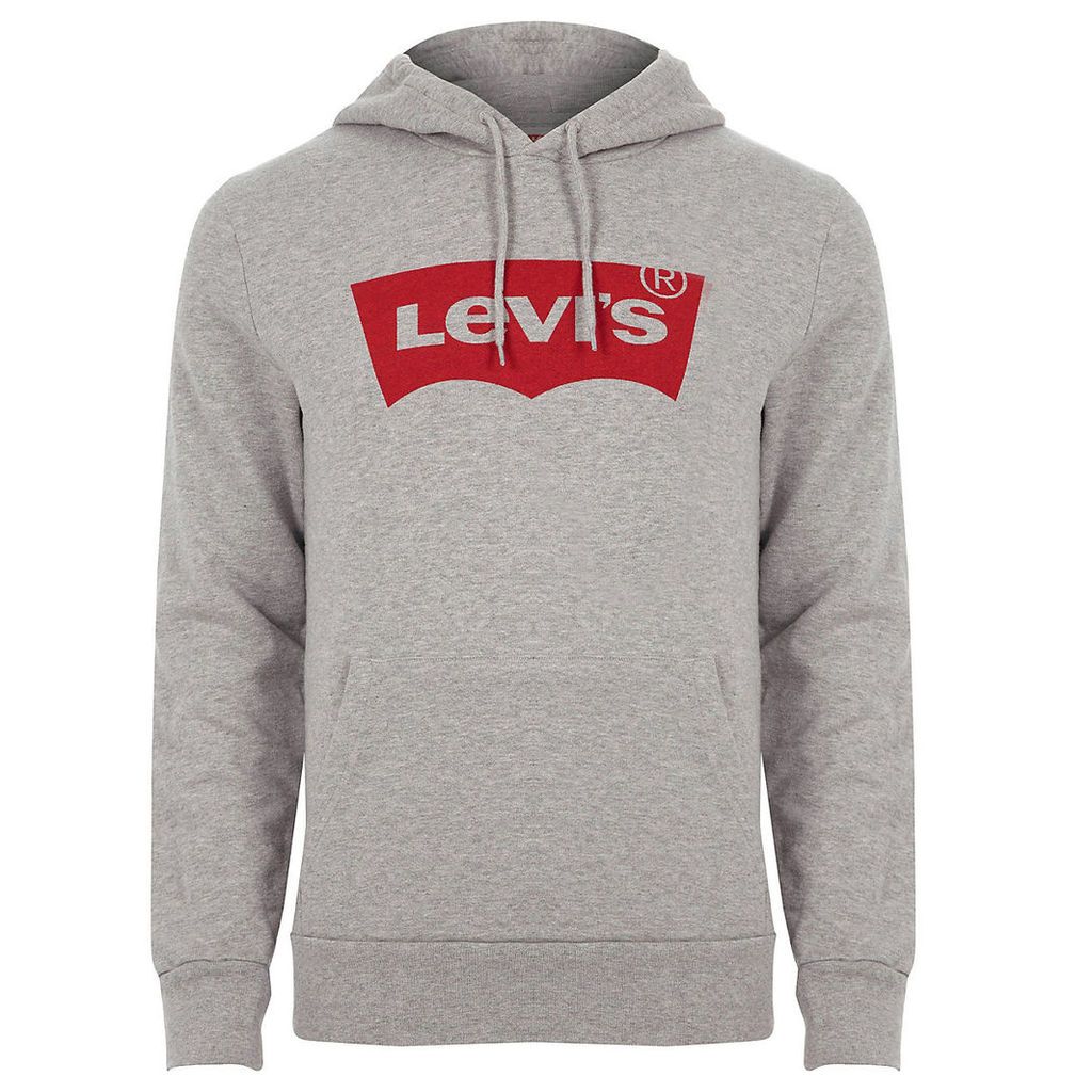 Mens River Island Levi's Grey logo print hoodie