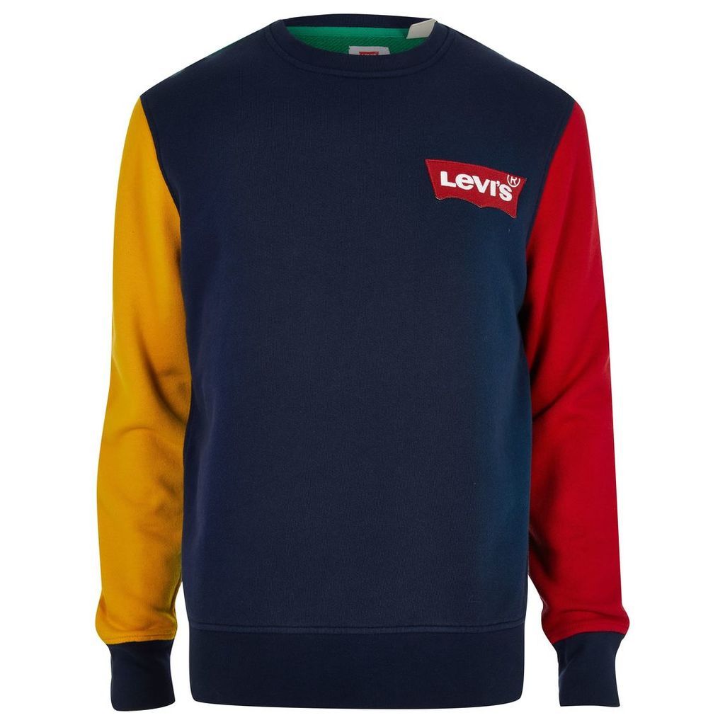 Mens River Island Levi's Navy colour block sweatshirt