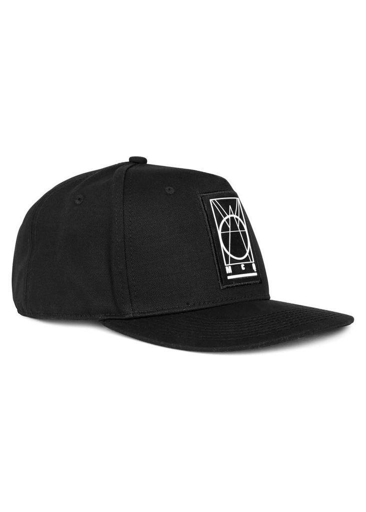 Black rubberised-logo cotton cap