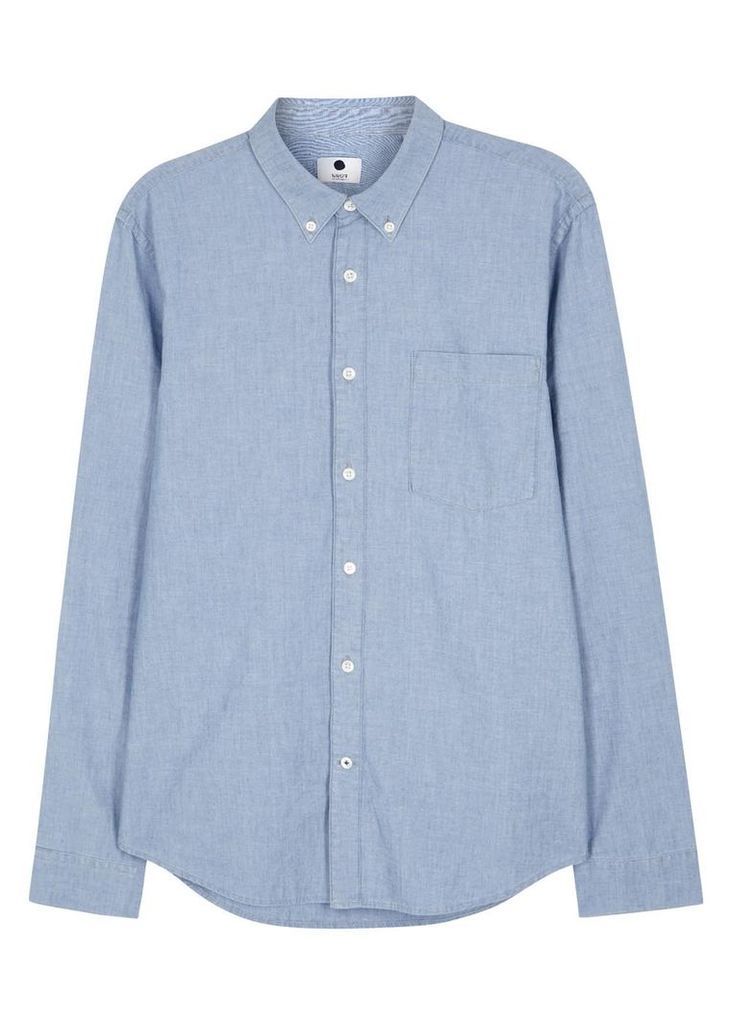 Falk blue cotton chambray shirt