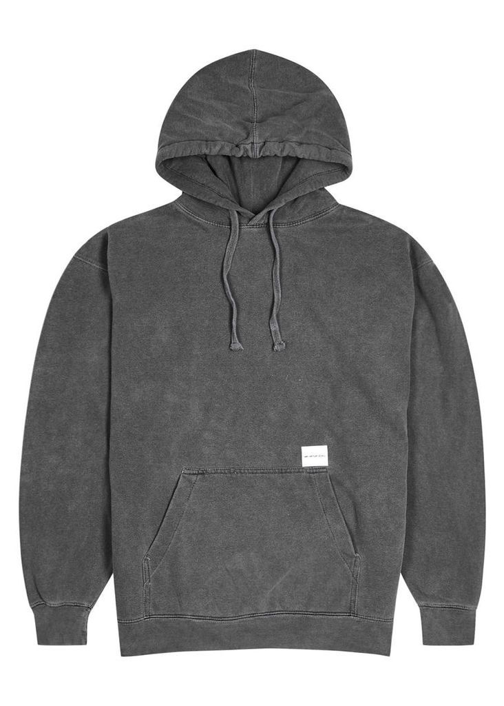 Dark grey hooded cotton sweasthirt