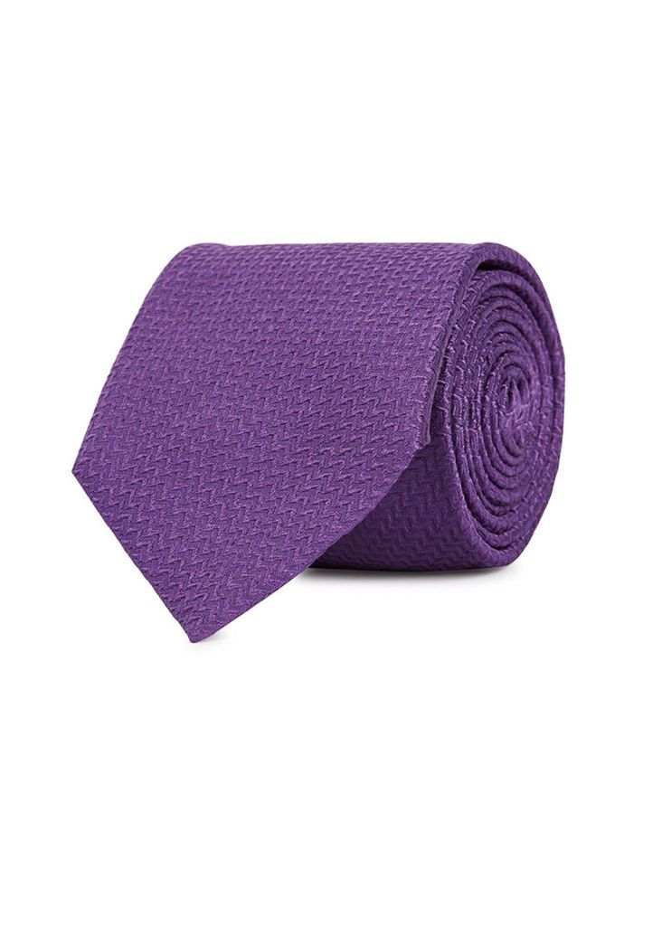 Armani Collezioni Purple Silk Jacquard Tie