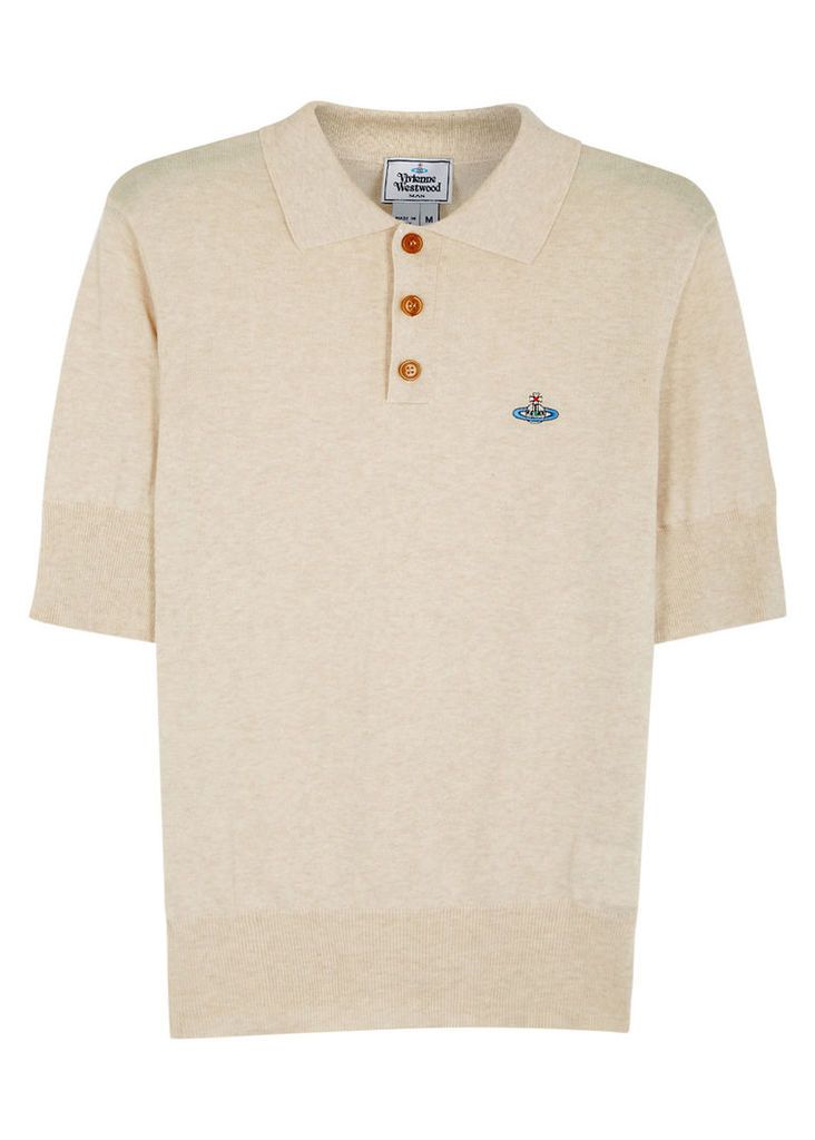 Vivienne Westwood Biscuit Fine-knit Cotton Polo Shirt - Size M