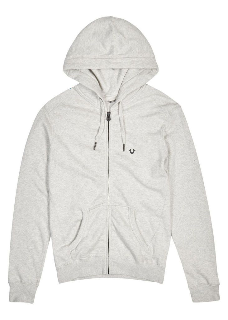 True Religion Grey Hooded Cotton Sweatshirt - Size L
