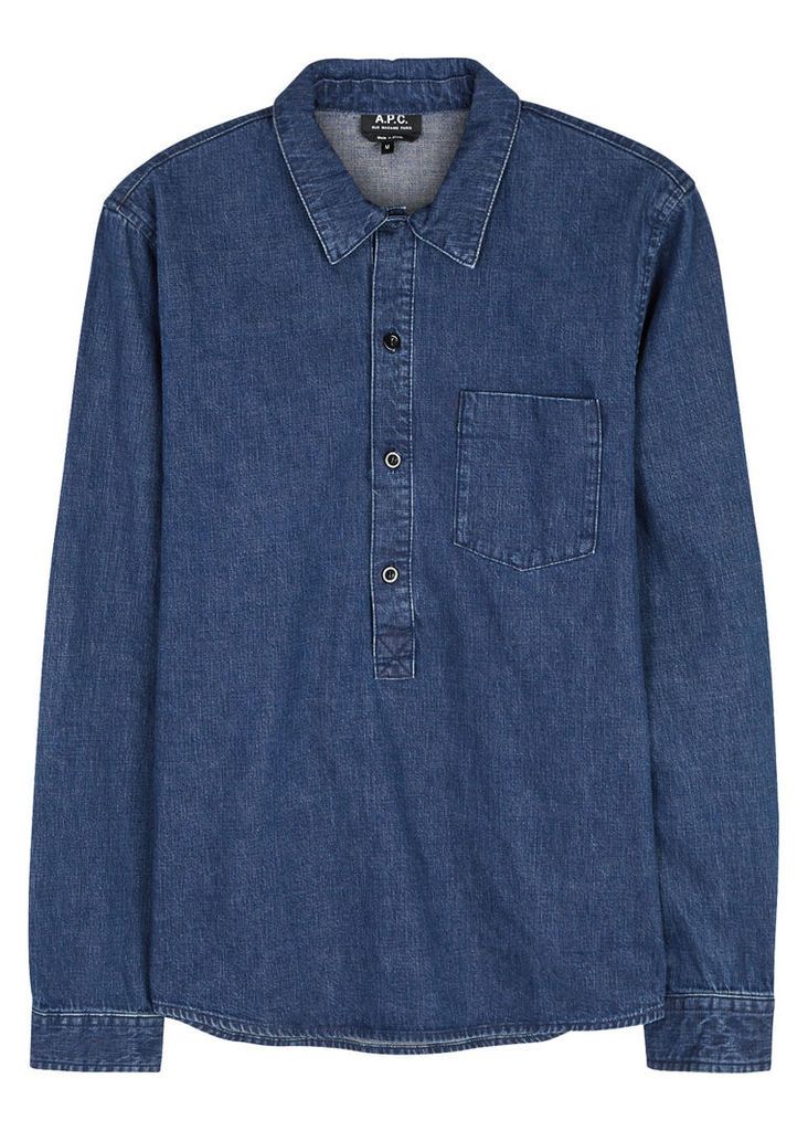 A.P.C. Duke Blue Denim Shirt - Size L