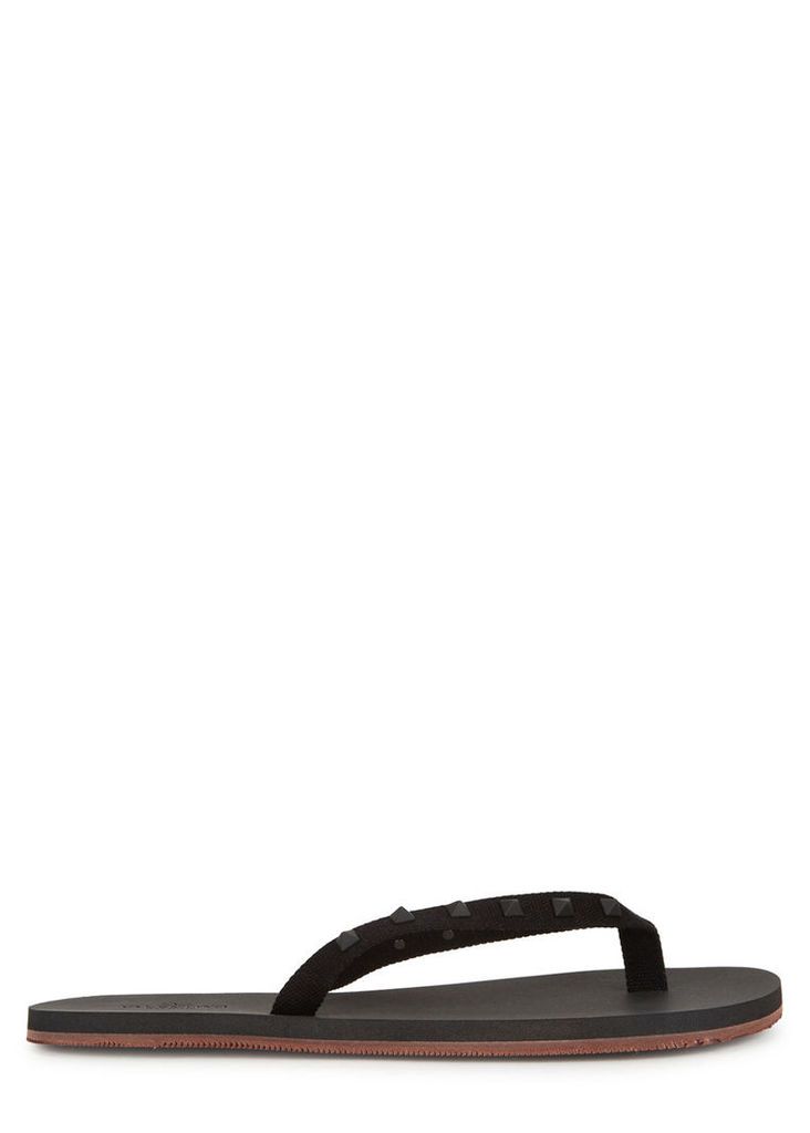Valentino Black Studded Flip Flops - Size 6