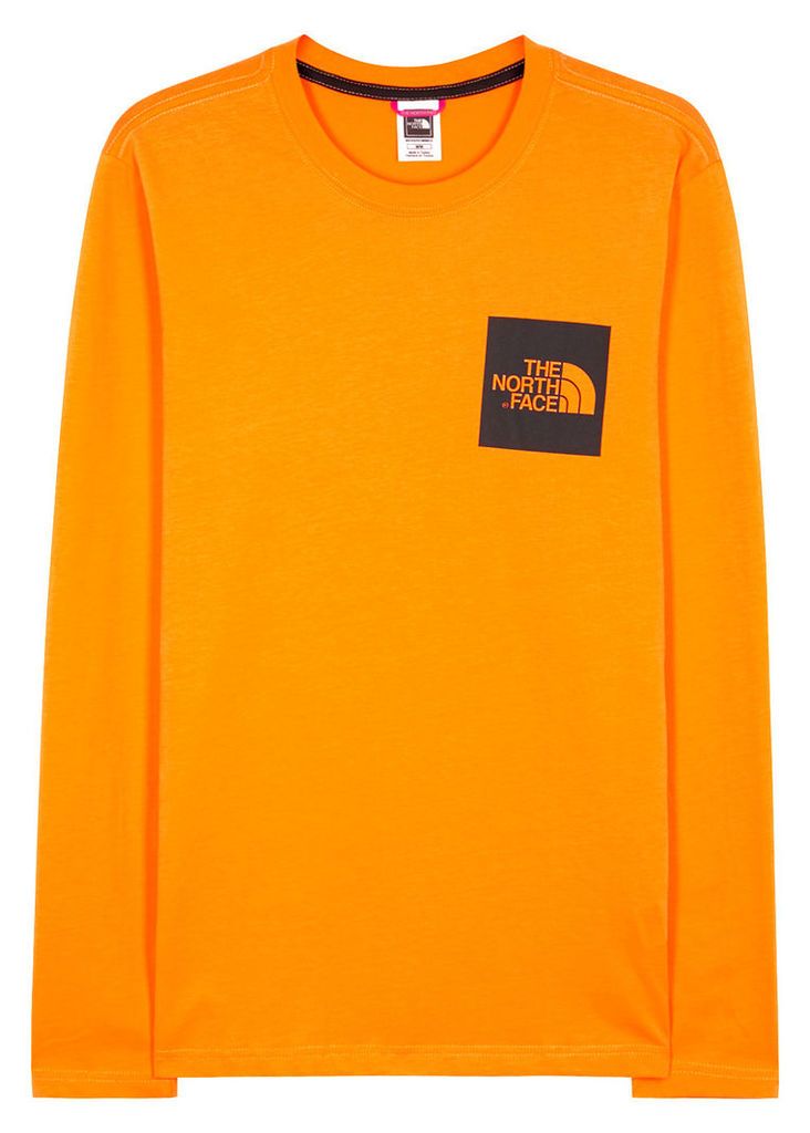 Orange logo-print cotton top
