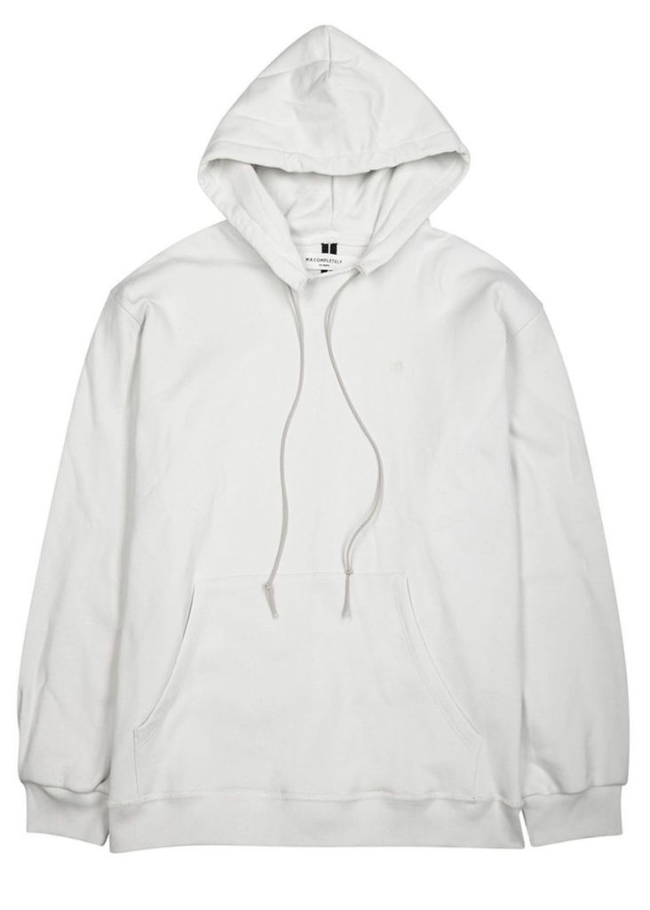 Off white hooded cotton sweatshirt