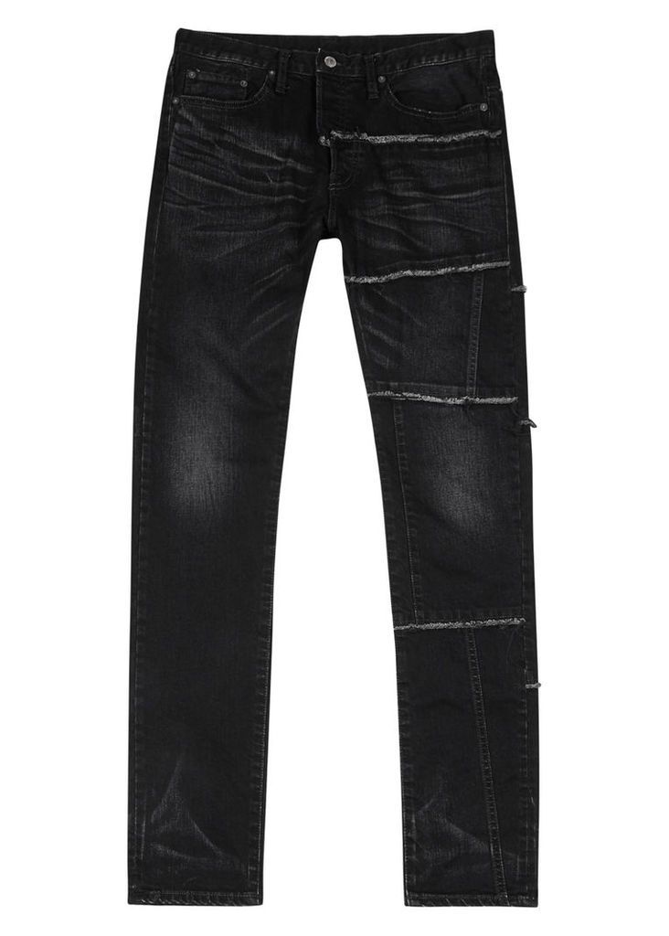 Maison MIHARA YASUHIRO Black Frayed Slim-leg Jeans - Size W32