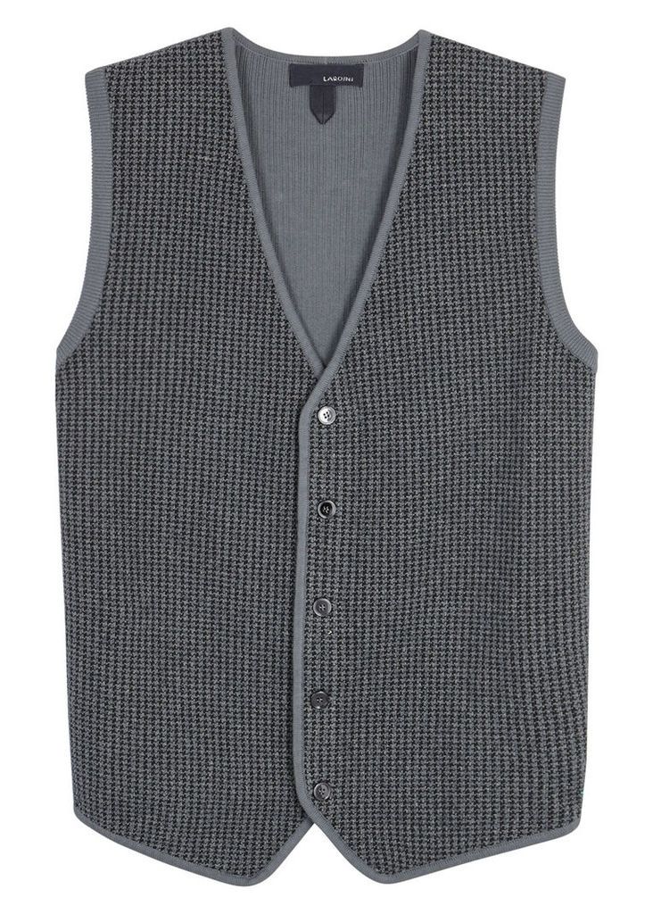 Grey knitted cotton waistcoat