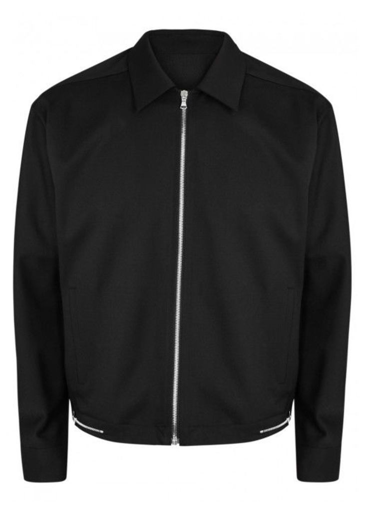 Solid Homme Black Stretch Wool Jacket - Size 38