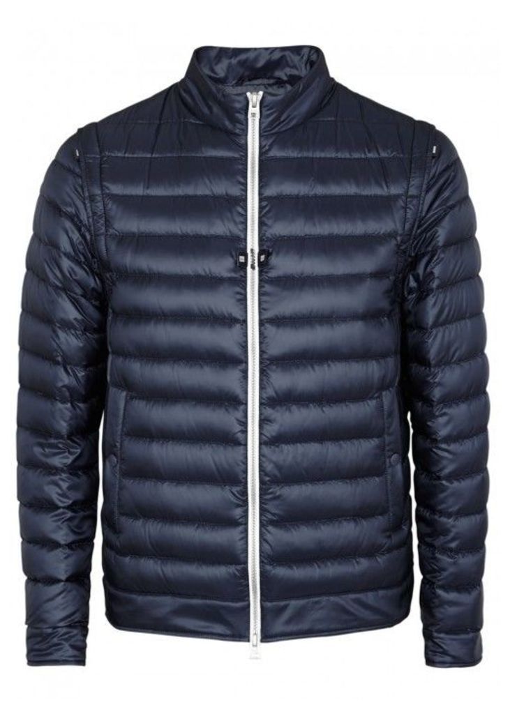 Herno Navy Quilted Chillproof Shell Jacket - Size 46