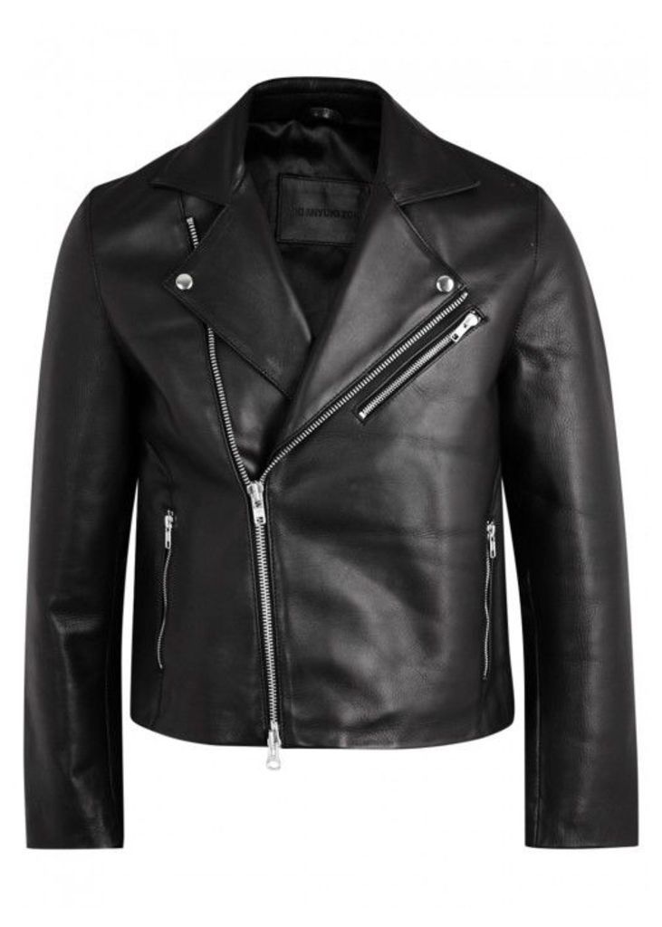 MKI MIYUKI ZOKU Black Leather Biker Jacket - Size XL