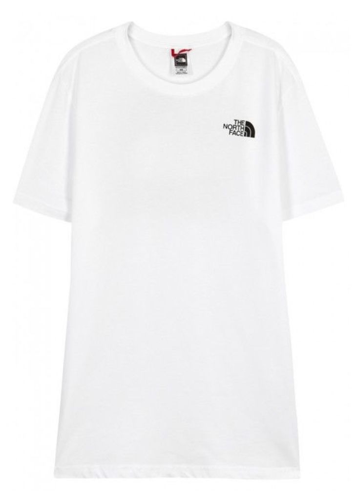 The North Face Mountain White Printed Cotton T-shirt - Size L