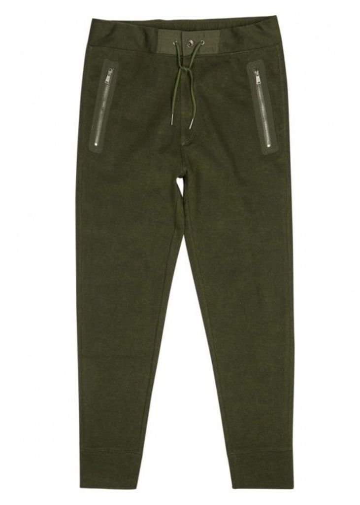 Polo Ralph Lauren Dark Olive Textured Cotton Blend Jogging Trousers - Size M