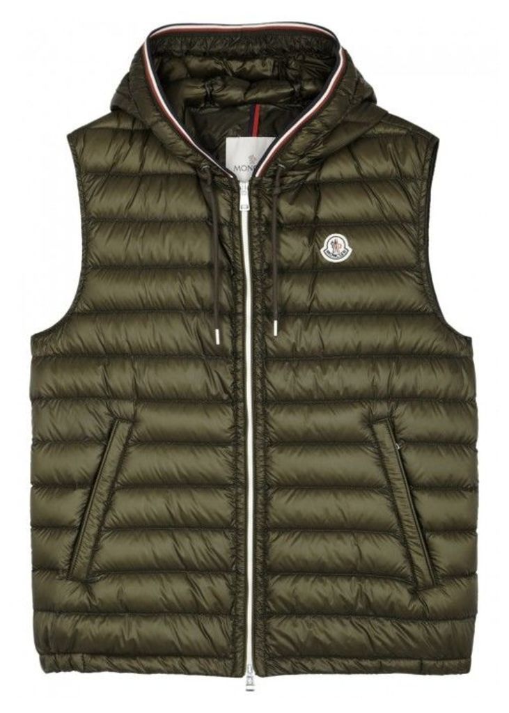 Moncler Cyriaque Olive Quilted Shell Gilet - Size 5