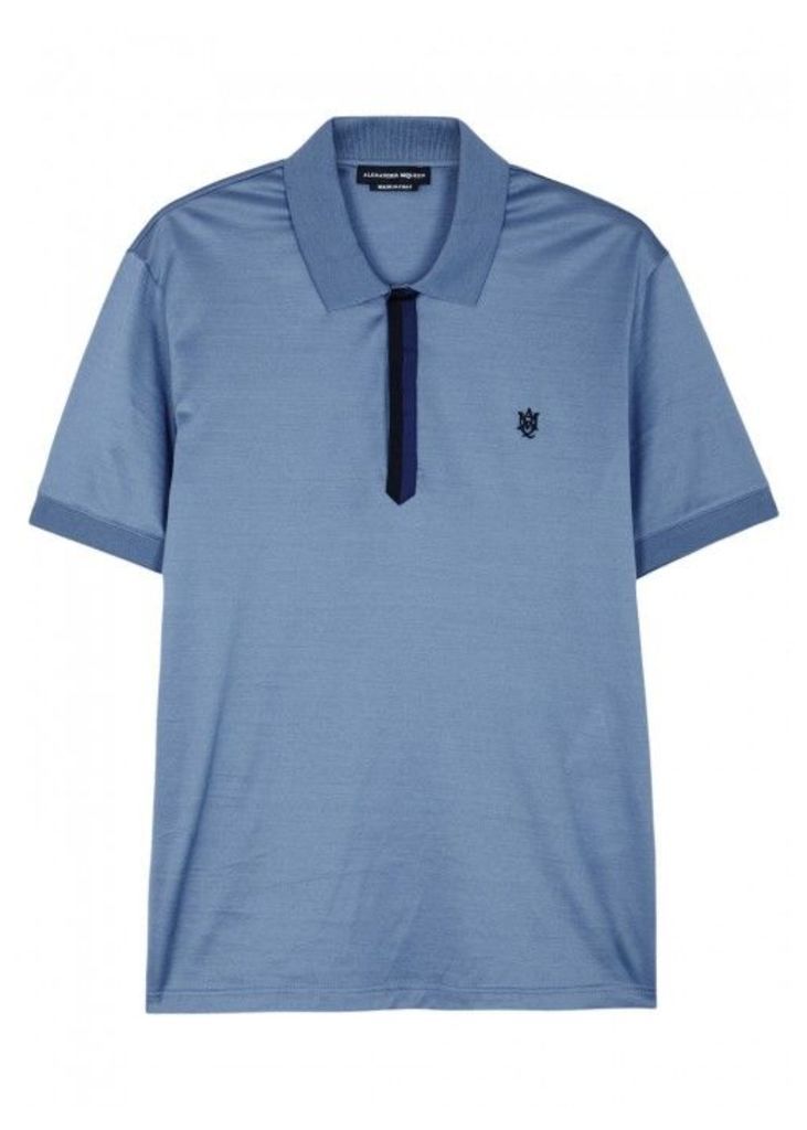 Alexander McQueen Blue Cotton Polo Shirt - Size S
