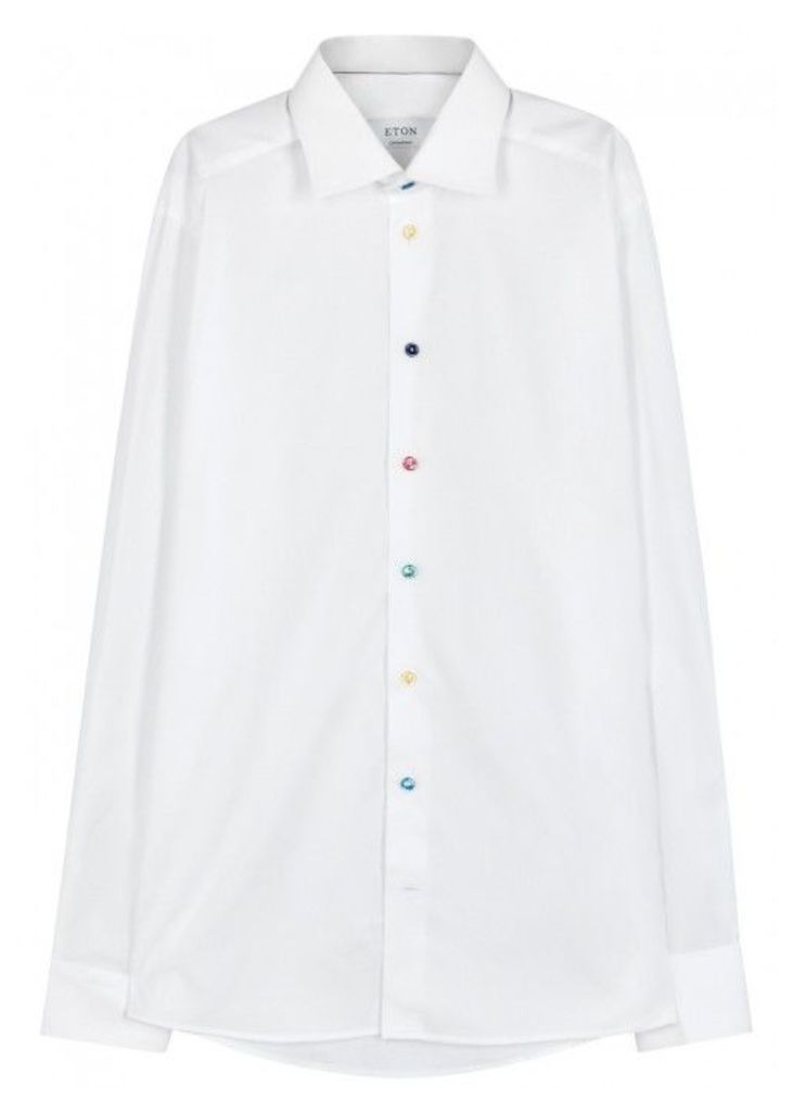 Eton White Contemporary Cotton Shirt - Size 16