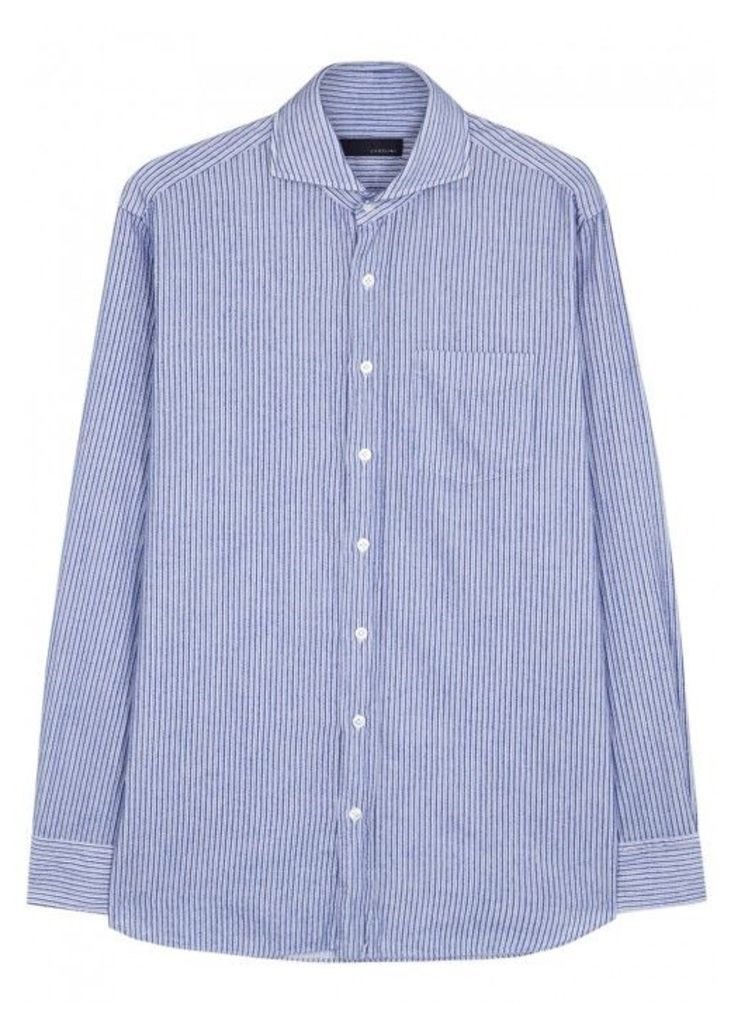 LARDINI Striped Cotton Shirt - Size 16