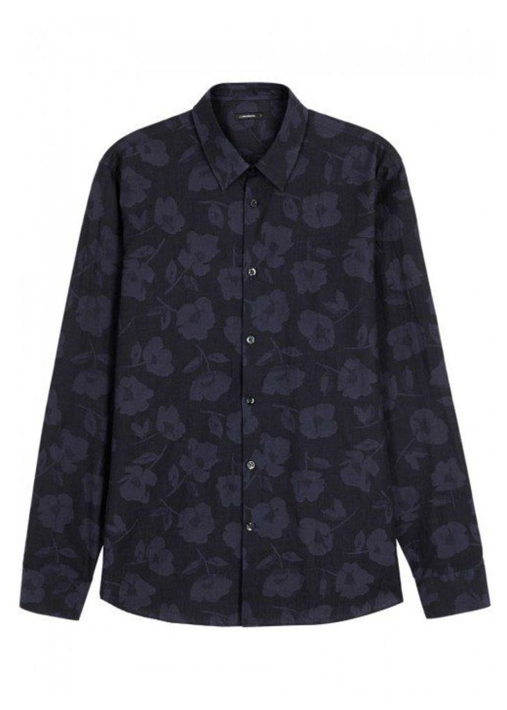 J.Lindeberg Daniel Floral-jacquard Cotton Shirt - Size L