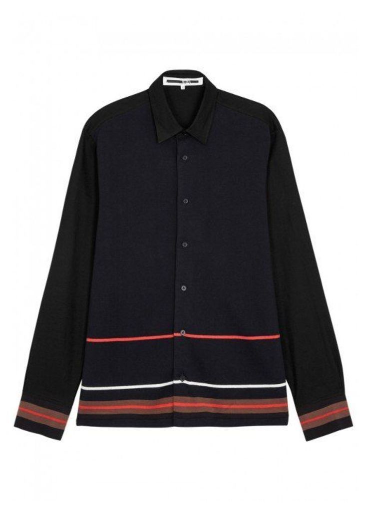 McQ Alexander McQueen Black Striped Cotton Shirt - Size 38