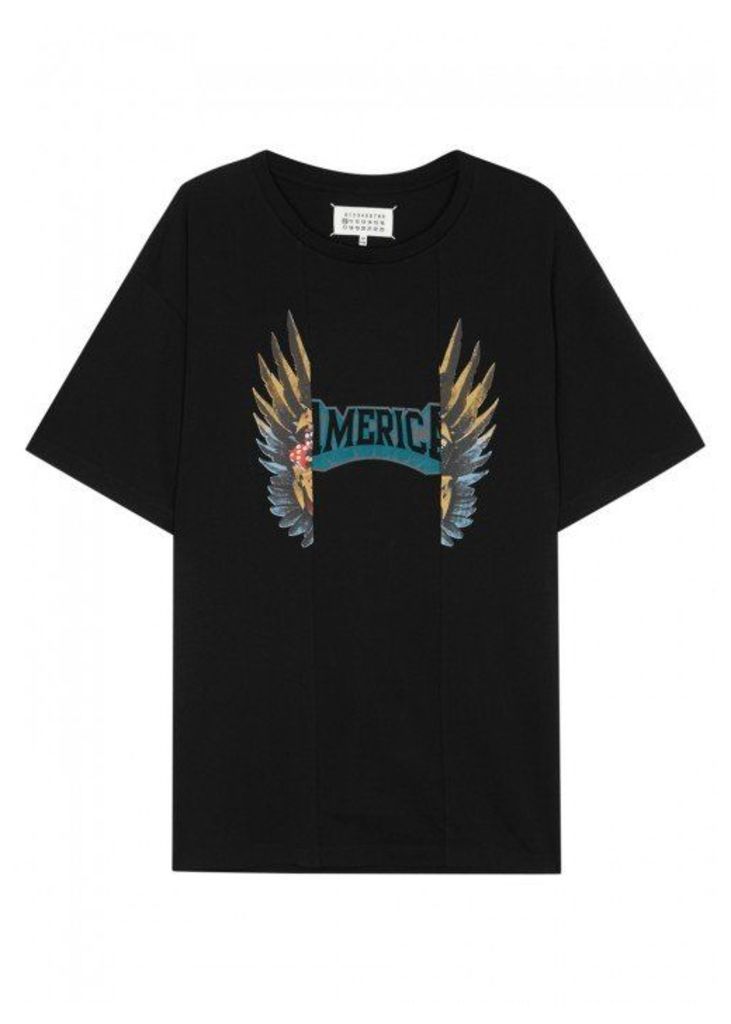 Maison Margiela Black Printed Cotton T-shirt - Size 36