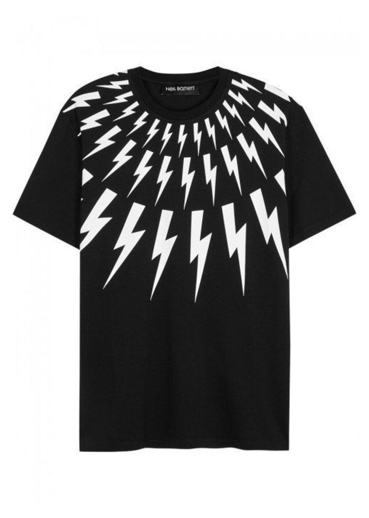 Neil Barrett Black Lightning-print Cotton T-shirt - Size L