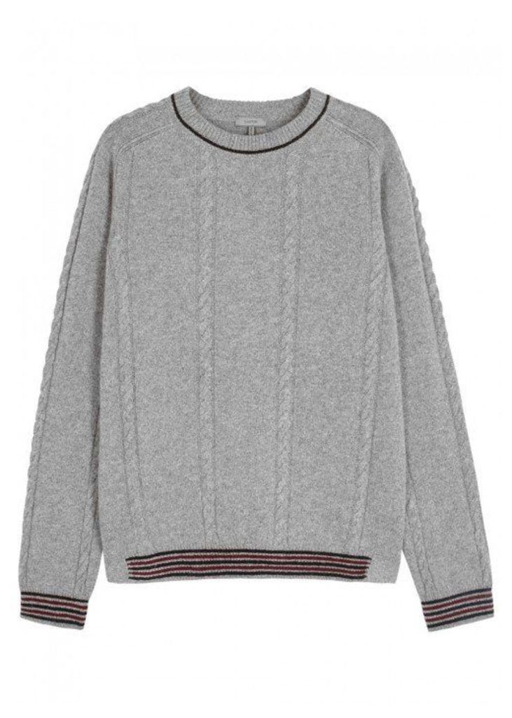 Lanvin Grey Cable-knit Alpaca Blend Jumper - Size L