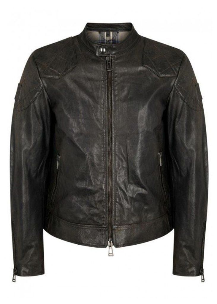 Belstaff Outlaw Anthracite Waxed Leather Jacket