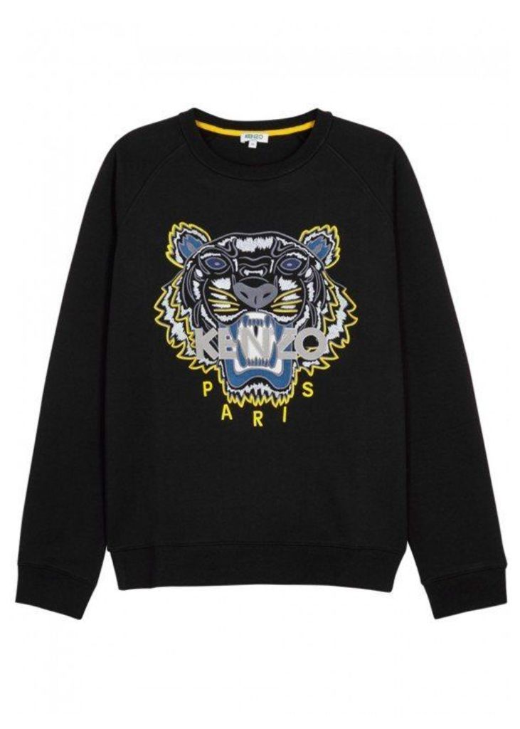 KENZO Black Tiger-embroidered Cotton Sweatshirt - Size L