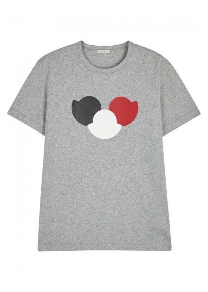 Moncler Grey Logo-print Cotton T-shirt