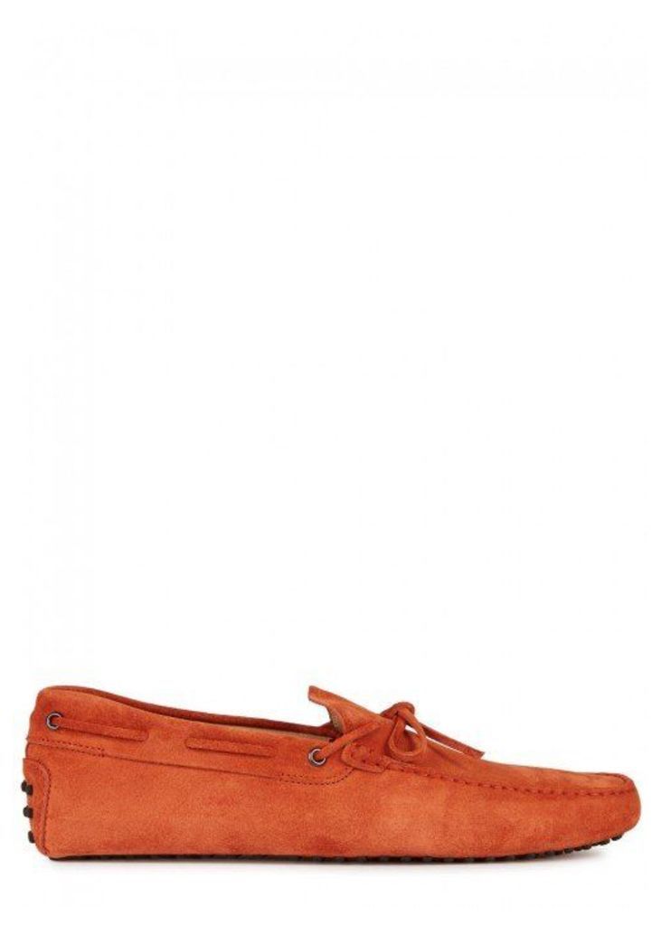 Tod's Gommino Burnt Orange Suede Driving Shoes - Size 6