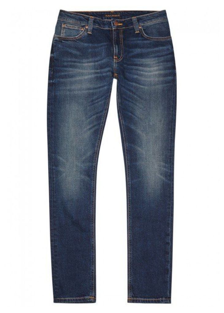 Nudie Jeans Skinny Lin Indigo Faded Jeans - Size W30/L32