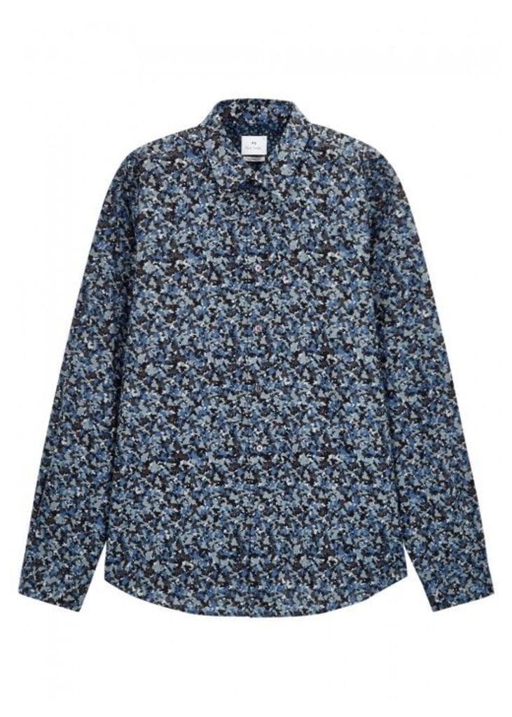 PS By Paul Smith Blue Camouflage-print Cotton Shirt - Size M