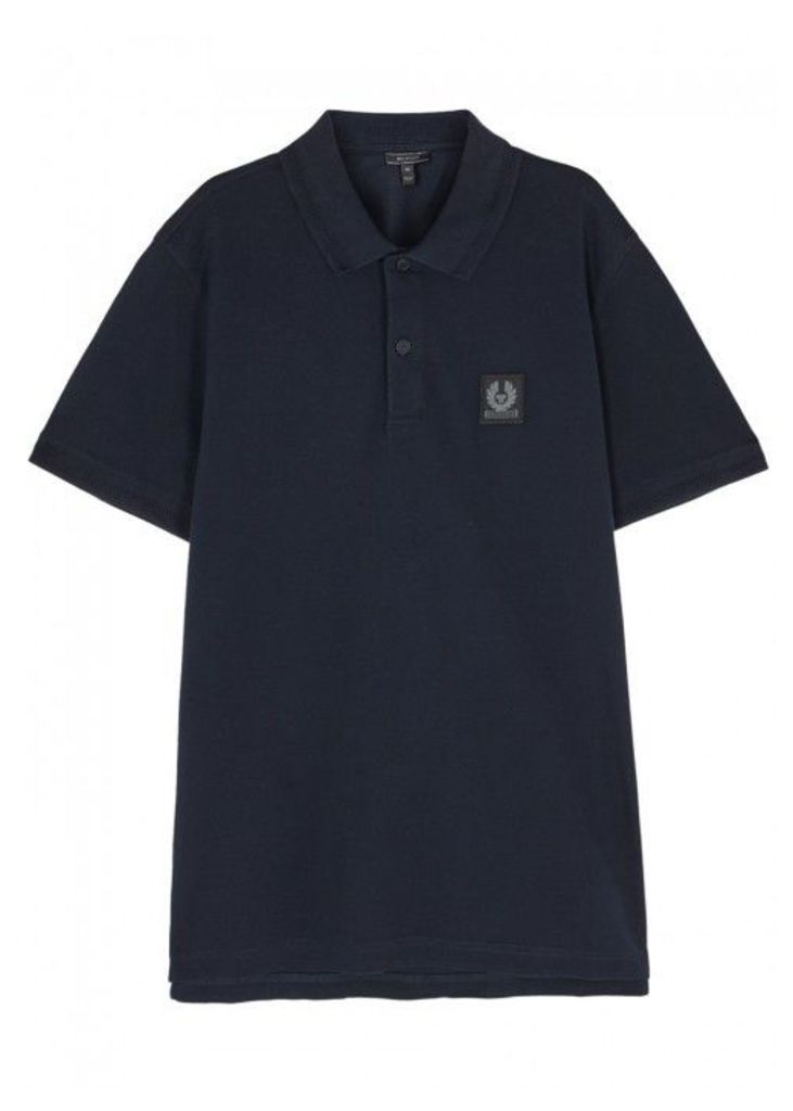 Belstaff Stannett Navy PiquÃ© Cotton Polo Shirt - Size S